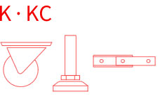 脚轮、水平调节脚座、滑轨