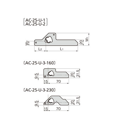 平面手柄防止咬位用舌片